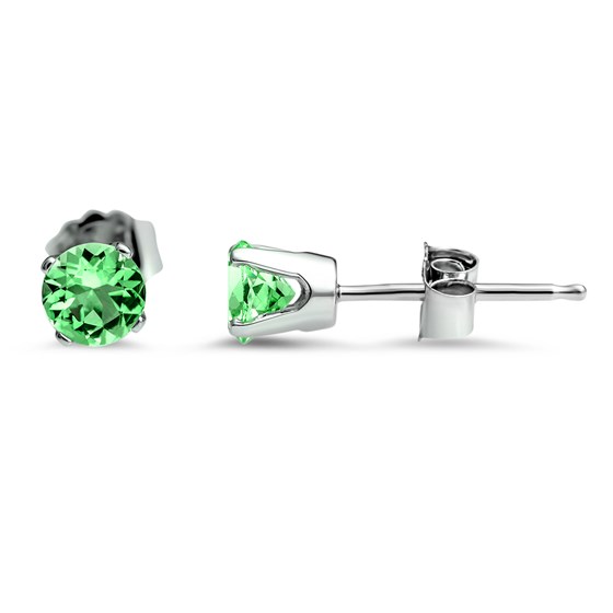 14k White Gold 4 mm Emerald Stud Earrings 14k White Gold 4 mm Emerald Stud Earrings